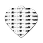 Athletic Running Graphic Silhouette Pattern Dog Tag Heart (Two Sides) Front