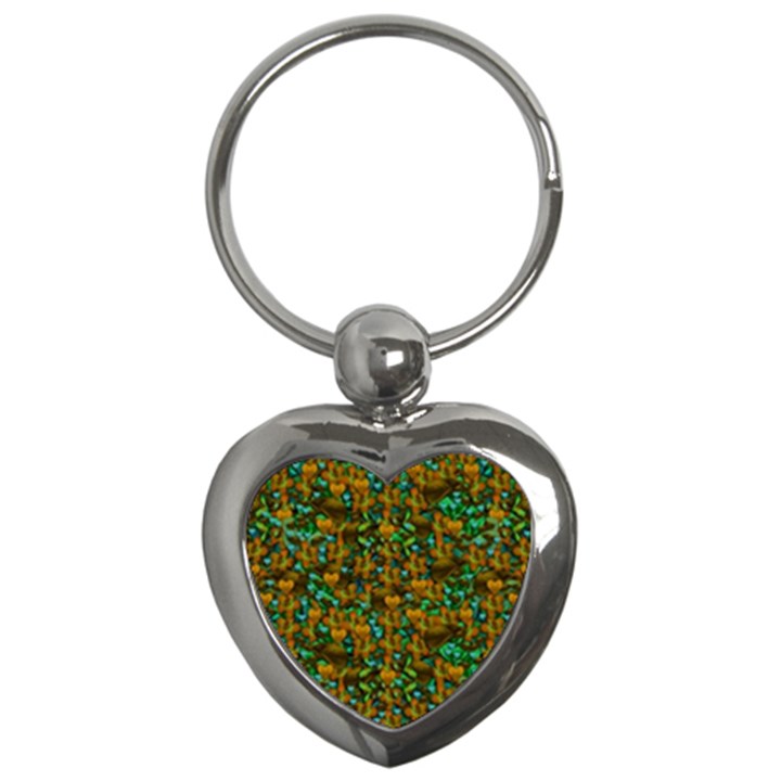 Love Forest Filled With Respect And The Flower Power Of Colors Key Chain (Heart)