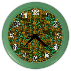 Love Forest Filled With Respect And The Flower Power Of Colors Color Wall Clock by pepitasart