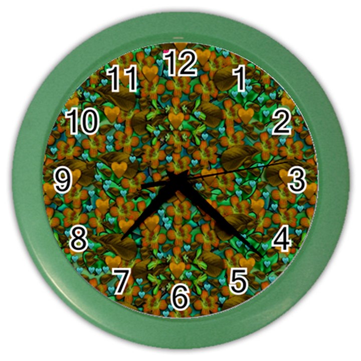 Love Forest Filled With Respect And The Flower Power Of Colors Color Wall Clock