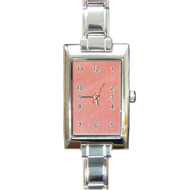 Peaches and Cream Rectangle Italian Charm Watch