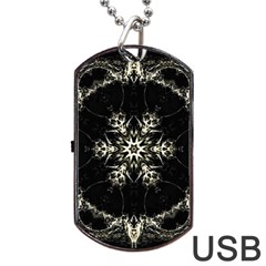 Bnw Mandala Dog Tag Usb Flash (two Sides) by MRNStudios