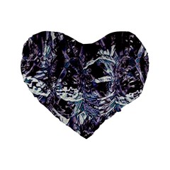 Unraveled Standard 16  Premium Flano Heart Shape Cushions by MRNStudios