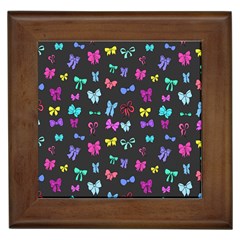 Bows On Black Framed Tile by Daria3107