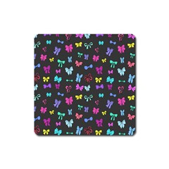 Bows On Black Square Magnet