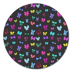 Bows On Black Magnet 5  (round) by Daria3107