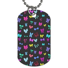 Bows On Black Dog Tag (one Side) by Daria3107