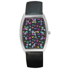 Bows On Black Barrel Style Metal Watch by Daria3107