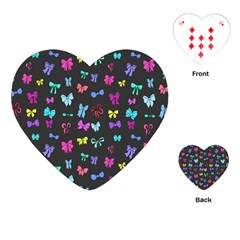 Bows On Black Playing Cards Single Design (heart) by Daria3107