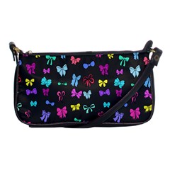 Bows On Black Shoulder Clutch Bag