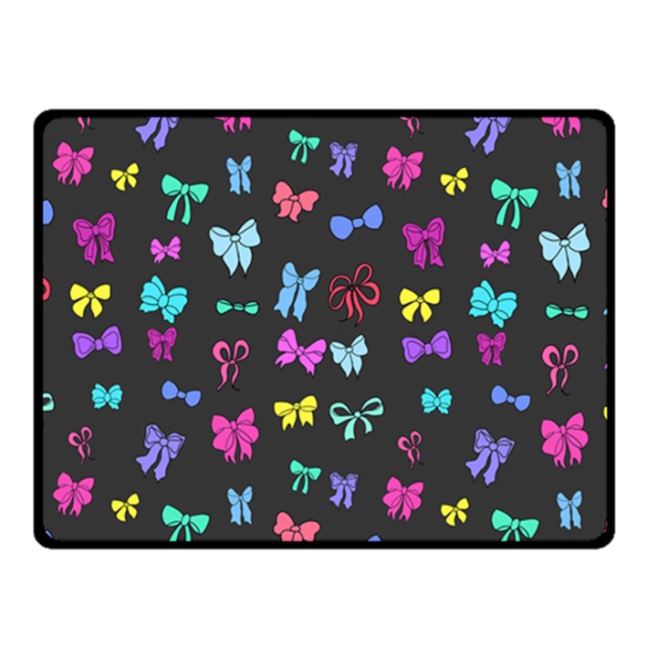 Bows on black Fleece Blanket (Small)