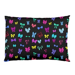 Bows On Black Pillow Case (two Sides) by Daria3107