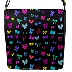 Bows On Black Flap Closure Messenger Bag (s) by Daria3107