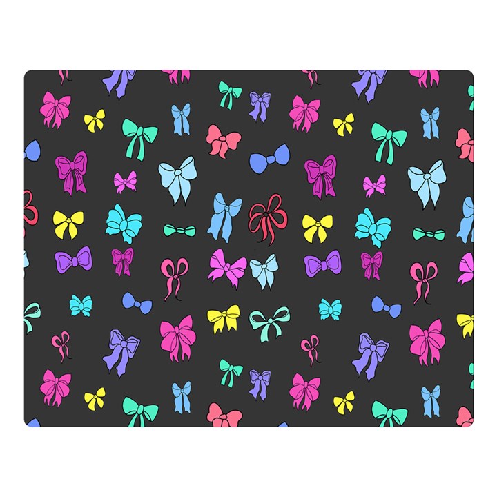 Bows on black Double Sided Flano Blanket (Large) 