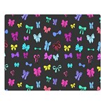 Bows on black Double Sided Flano Blanket (Large)  Blanket Back