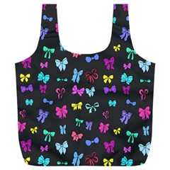 Bows On Black Full Print Recycle Bag (xxl) by Daria3107