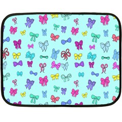 Bows On Blue Fleece Blanket (mini) by Daria3107