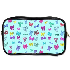 Bows On Blue Toiletries Bag (two Sides) by Daria3107