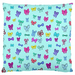 Bows On Blue Large Cushion Case (one Side) by Daria3107