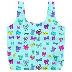 Bows On Blue Full Print Recycle Bag (xxl) by Daria3107