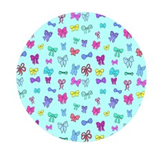 Bows On Blue Mini Round Pill Box (pack Of 3)