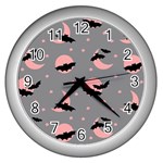 Bat Wall Clock (Silver) Front