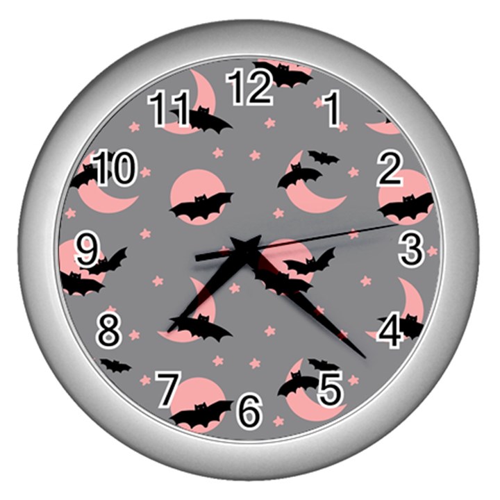 Bat Wall Clock (Silver)