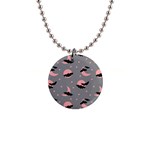 Bat 1  Button Necklace Front