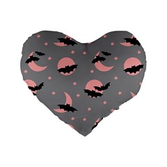 Bat Standard 16  Premium Heart Shape Cushions by SychEva