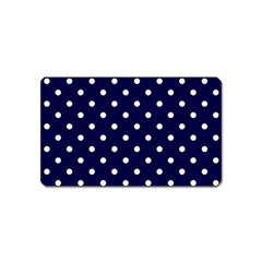 1950 Navy Blue White Dots Magnet (name Card) by SomethingForEveryone