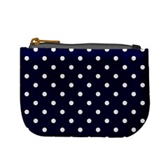 1950 Navy Blue White Dots Mini Coin Purse