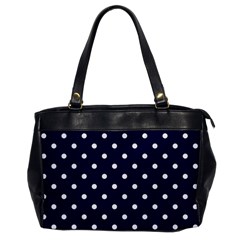 1950 Navy Blue White Dots Oversize Office Handbag by SomethingForEveryone