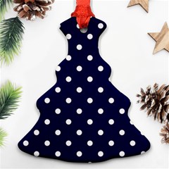 1950 Navy Blue White Dots Ornament (christmas Tree)  by SomethingForEveryone