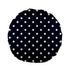 1950 Navy Blue White Dots Standard 15  Premium Round Cushions by SomethingForEveryone