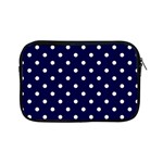 1950 Navy Blue White Dots Apple iPad Mini Zipper Cases Front