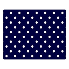 1950 Navy Blue White Dots Double Sided Flano Blanket (large)  by SomethingForEveryone