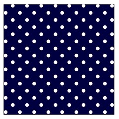 1950 Navy Blue White Dots Large Satin Scarf (square) by SomethingForEveryone