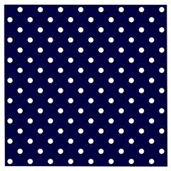 1950 Navy Blue White Dots Wooden Puzzle Square by SomethingForEveryone