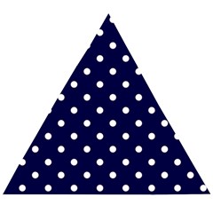 1950 Navy Blue White Dots Wooden Puzzle Triangle by SomethingForEveryone