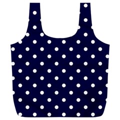 1950 Navy Blue White Dots Full Print Recycle Bag (xxxl) by SomethingForEveryone