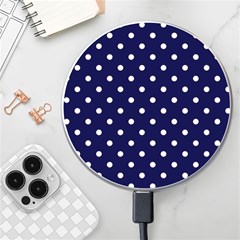 1950 Navy Blue White Dots Wireless Charger