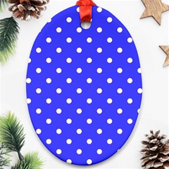 1950 Purple Blue White Dots Ornament (oval) by SomethingForEveryone