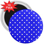 1950 Purple Blue White Dots 3  Magnets (10 pack)  Front