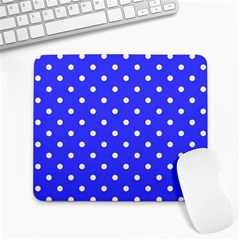 1950 Purple Blue White Dots Large Mousepads by SomethingForEveryone