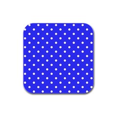 1950 Purple Blue White Dots Rubber Square Coaster (4 Pack)  by SomethingForEveryone