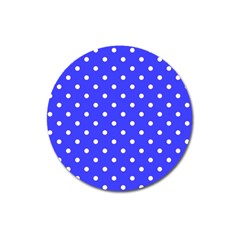 1950 Purple Blue White Dots Magnet 3  (round) by SomethingForEveryone