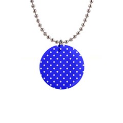 1950 Purple Blue White Dots 1  Button Necklace