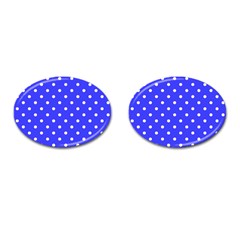 1950 Purple Blue White Dots Cufflinks (oval)