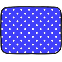 1950 Purple Blue White Dots Fleece Blanket (mini) by SomethingForEveryone