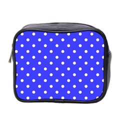 1950 Purple Blue White Dots Mini Toiletries Bag (two Sides) by SomethingForEveryone